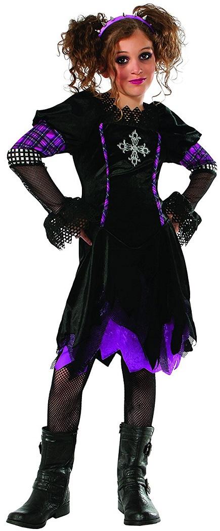 Punk Spunk Gothic Rock Star Girl Fancy Dress Up Halloween Child Costume - Picture 5 of 8