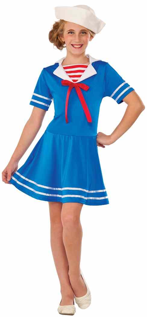 Sea Sweetie Sailor Girl Navy Military Retro Fancy Dress Halloween Child Costume - Picture 7 of 8