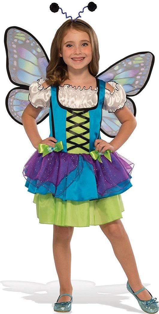 Glittery Blue Butterfly Animal Insect Cute Fancy Dress Halloween Child Costume - Picture 7 of 8