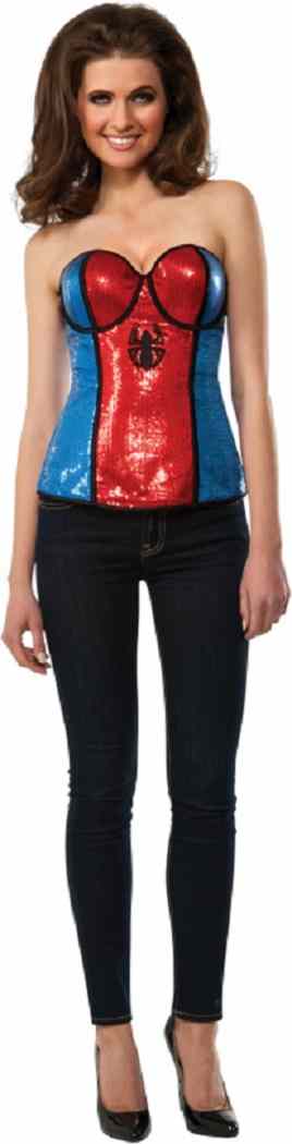 Spider-Girl Sequin Corset Marvel Superhero Halloween Adult Costume Accessory - 第 3/6 張圖片