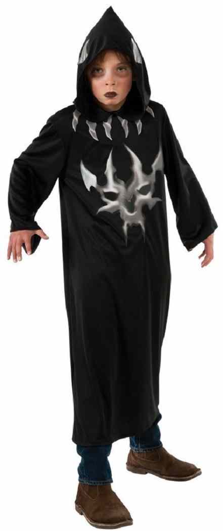 Devil Robe Black Gray Gothic Grim Reaper Fancy Dress Up Halloween Child Costume - Picture 5 of 8