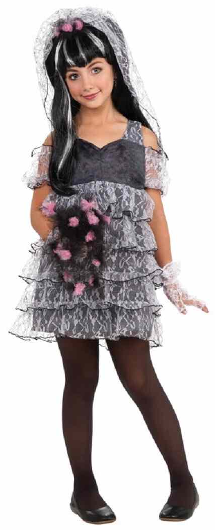 Monster Bridal-ista Bride of Frankenstein Fancy Dress Up Halloween Child Costume - Picture 3 of 4