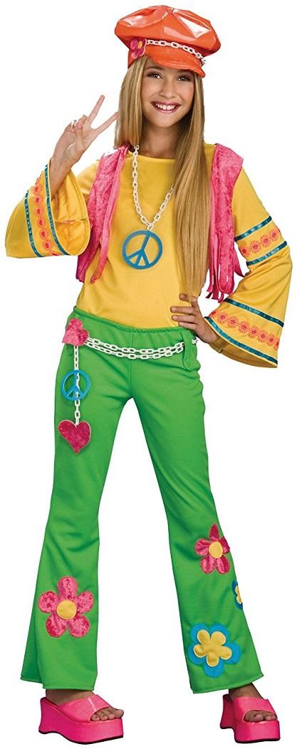 Flower Power 60's Woodstock Hippie Fancy Dress Up Halloween Teen Costume - 第 3/4 張圖片
