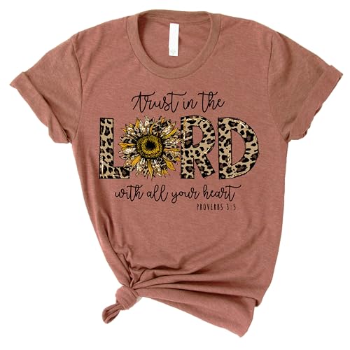 Love in Faith | Trust in The Lord Leopard | Christian T-Shirts for Women - Afbeelding 8 van 13