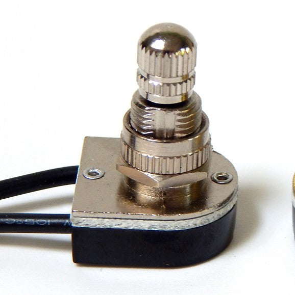 Messing/Nickel Ein/Aus Drehen Baldachin Drehschalter abnehmbarer Knopf - Bild 9 von 9
