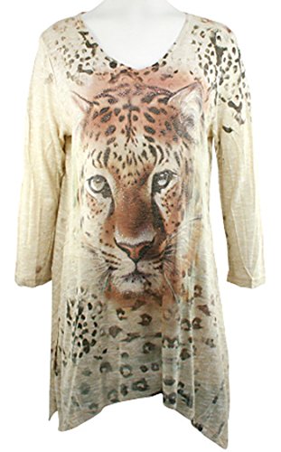 Cactus Fashion - Chita, 3/4 Sleeve, V-Neck Sublimation Jersey Tunic Top - Picture 3 of 3