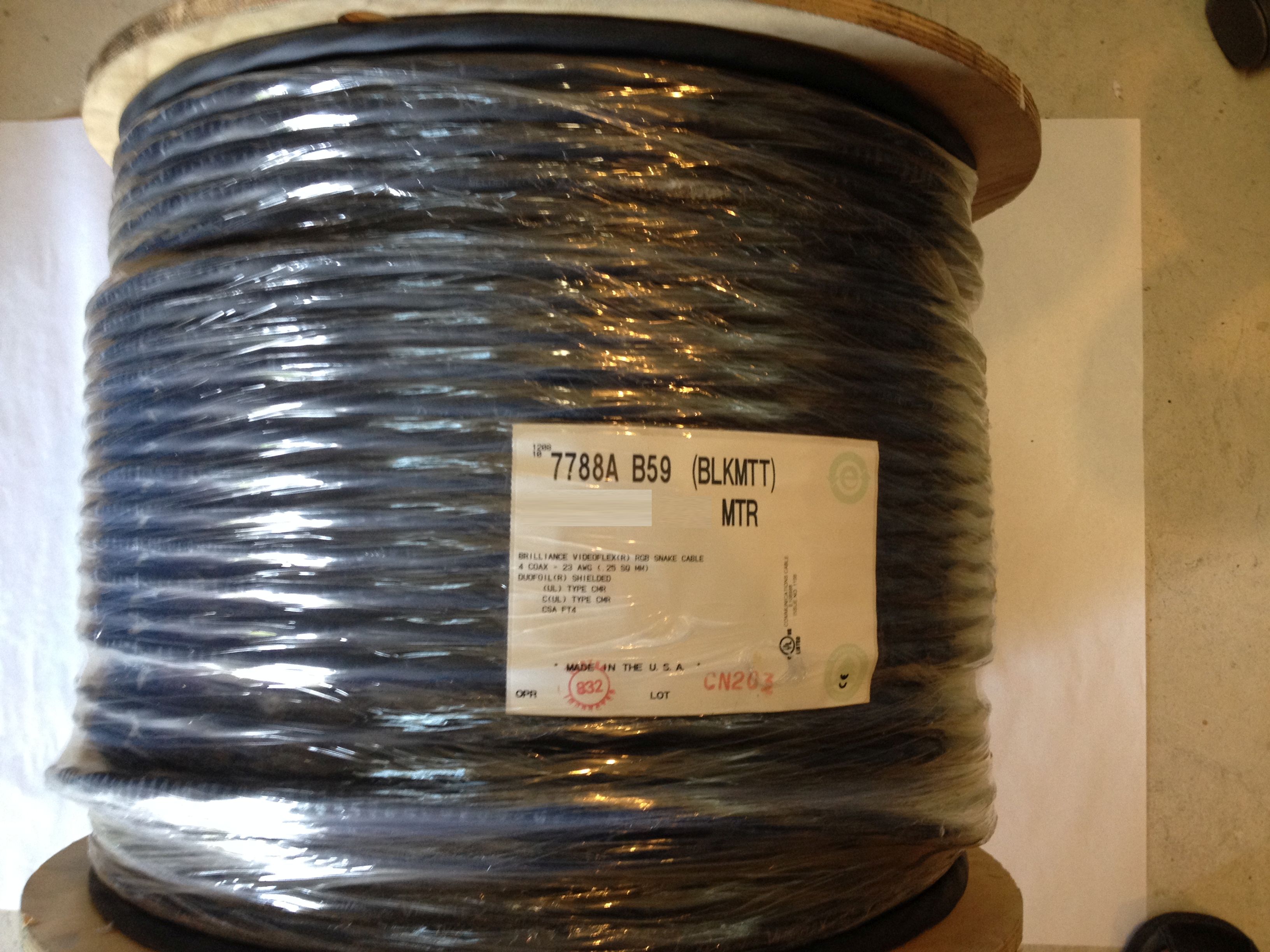 Belden 7788A B59 Brilliance Mini RGB 4 Coax Snake Cable AWG 23 Wire 100 Feet