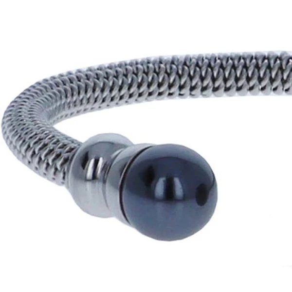 Classic Twisted Cable Ladies Bracelet with Synthetic Pearls - Picture 9 of 11
