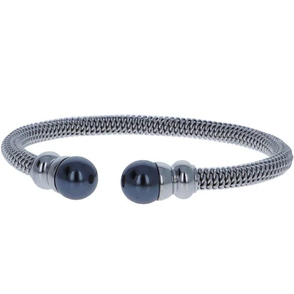 Classic Twisted Cable Ladies Bracelet with Synthetic Pearls - Picture 8 of 11