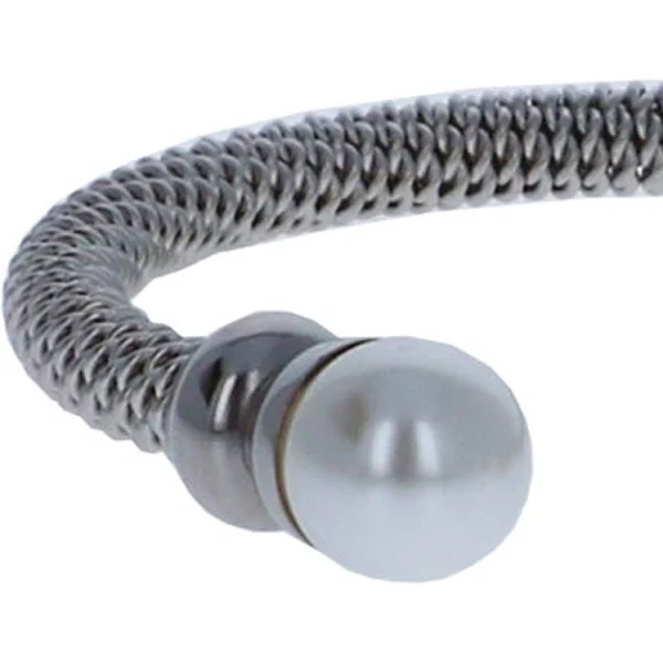 Classic Twisted Cable Ladies Bracelet with Synthetic Pearls - Picture 11 of 11