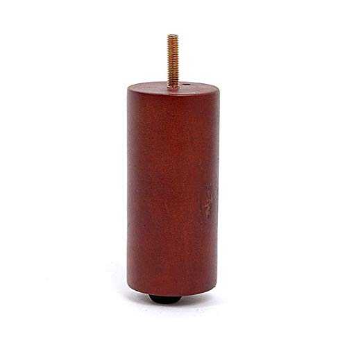 Leg Daddy 5-1/4″ Adjustable Medium Finish Cylindrical Wooden Sofa Leg, Set of 2
