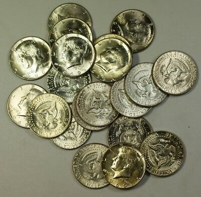 1969-D Kennedy halbe Dollarrolle 40 % Silber in Kunststoffrohr 20 UNC Münzen - Bild 2 von 3