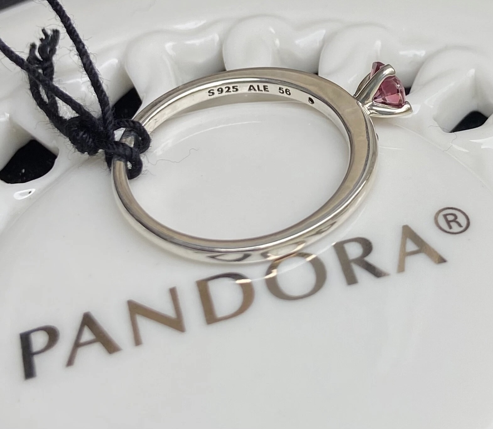 Authentic Pandora Sparkling Red Heart Ring #196574CZRMX - Picture 9 of 12