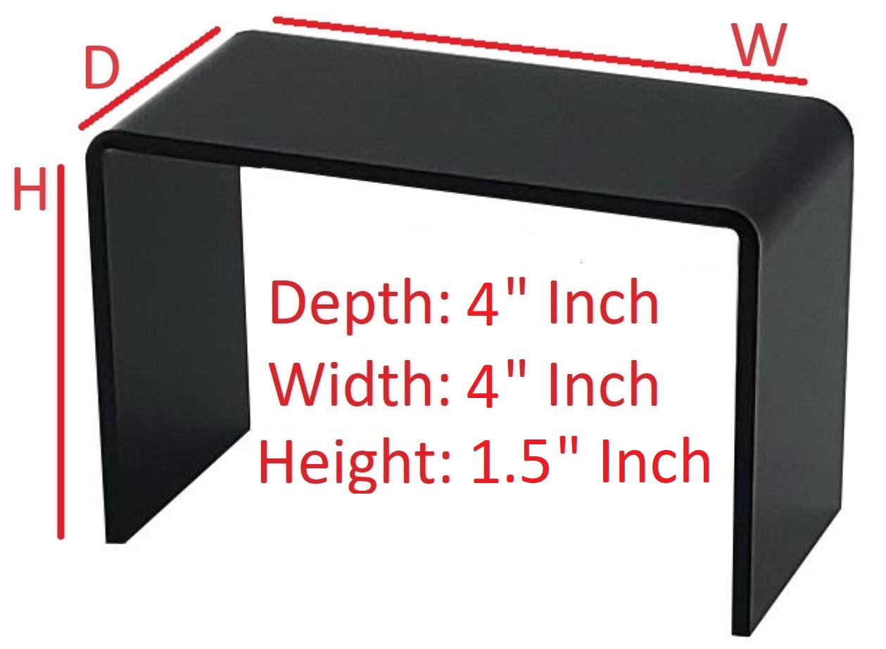 T'z Tagz Any 4-Inch-Deep Black Acrylic Riser Display StandS New 2 Pack Variation