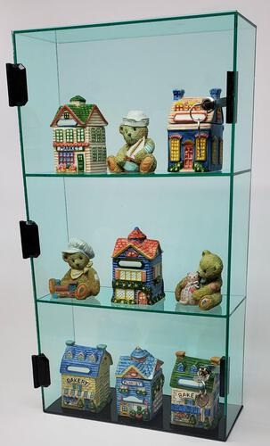 T'z Tagz Glass Green Dual Locking Acrylic Display Case Dust Cabinet 18.25x10x4 - Picture 10 of 12