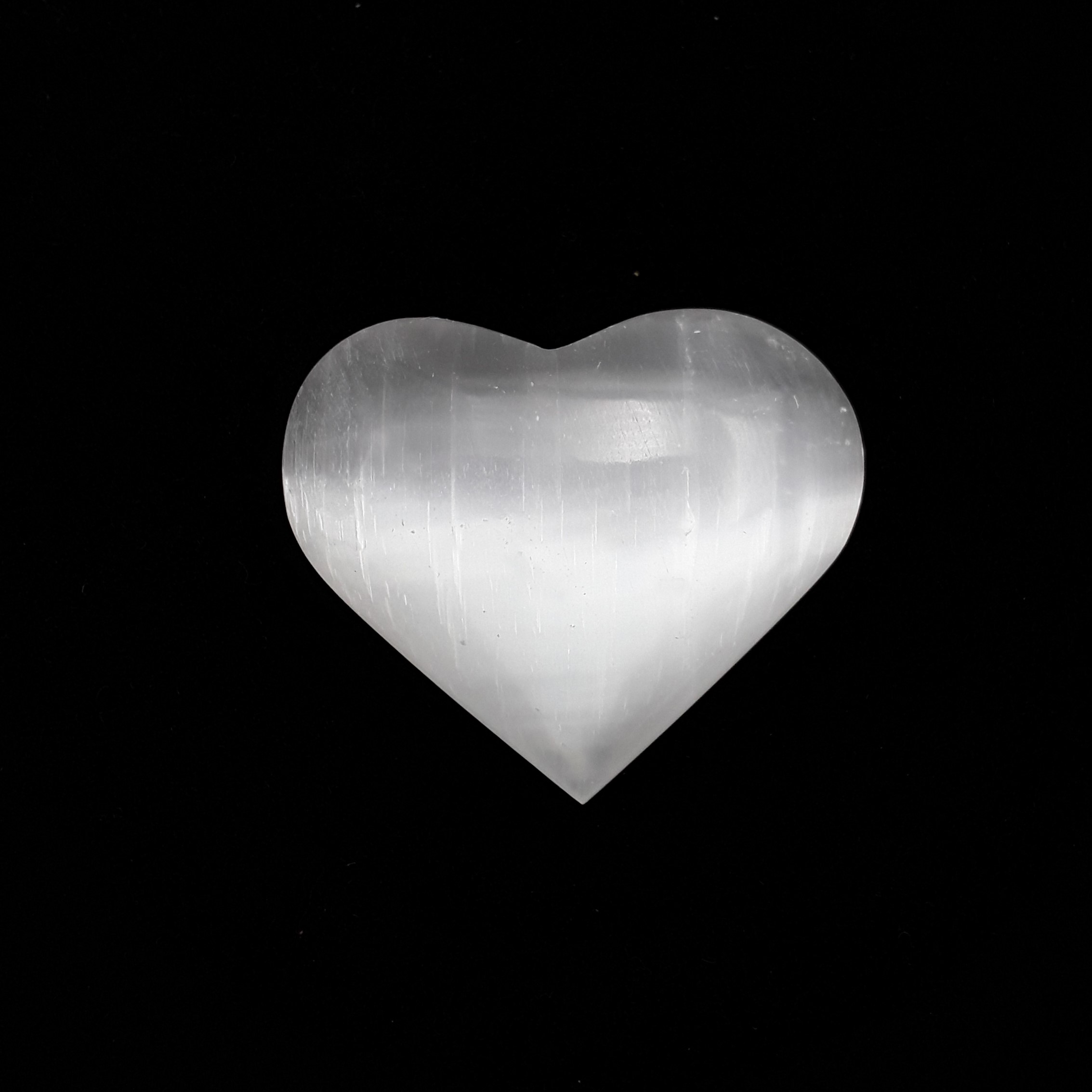 Natural Selenite Heart Shape Palm Stone Approx 1.5" Small 2" Large Per Piece - Picture 6 of 8