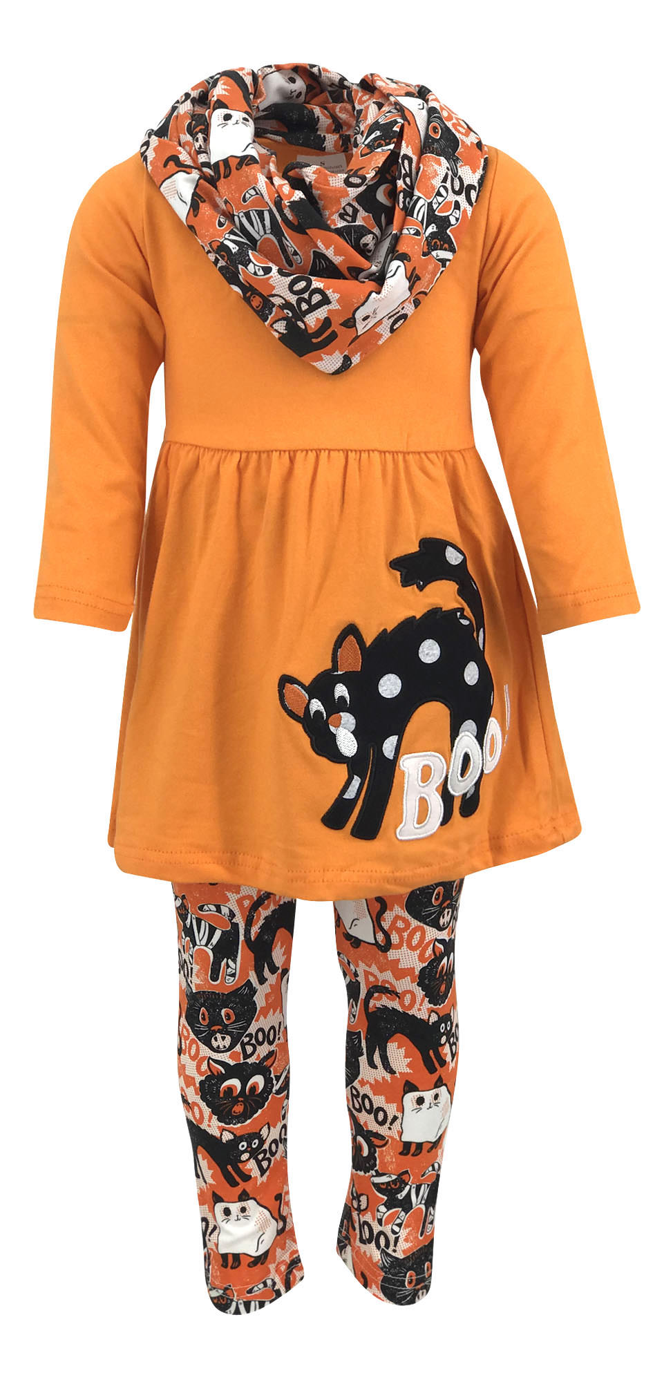 Girls Halloween Black Cat Legging Set Boutique Toddler Kid Clothes