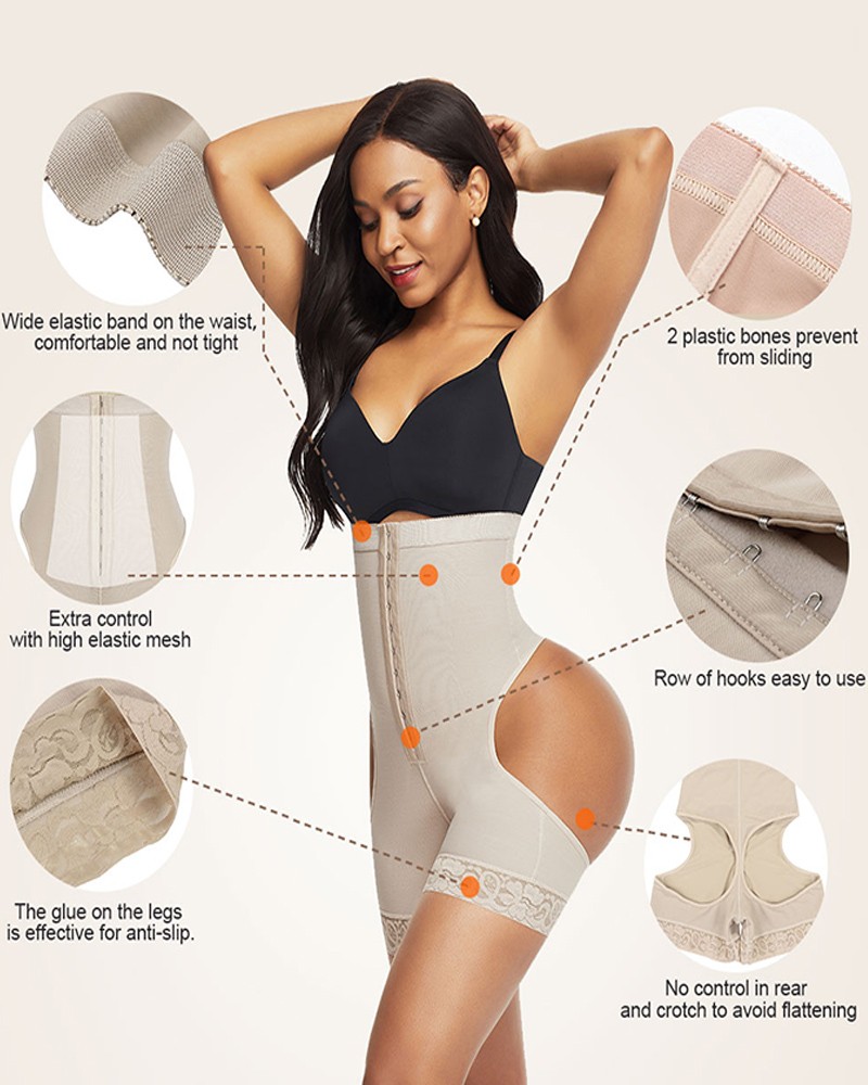 Cayenave Faja Spitze hohe Taille Po-Lifter Bauch Kontrolle Höschen Korsett Shaper - Bild 14 von 26
