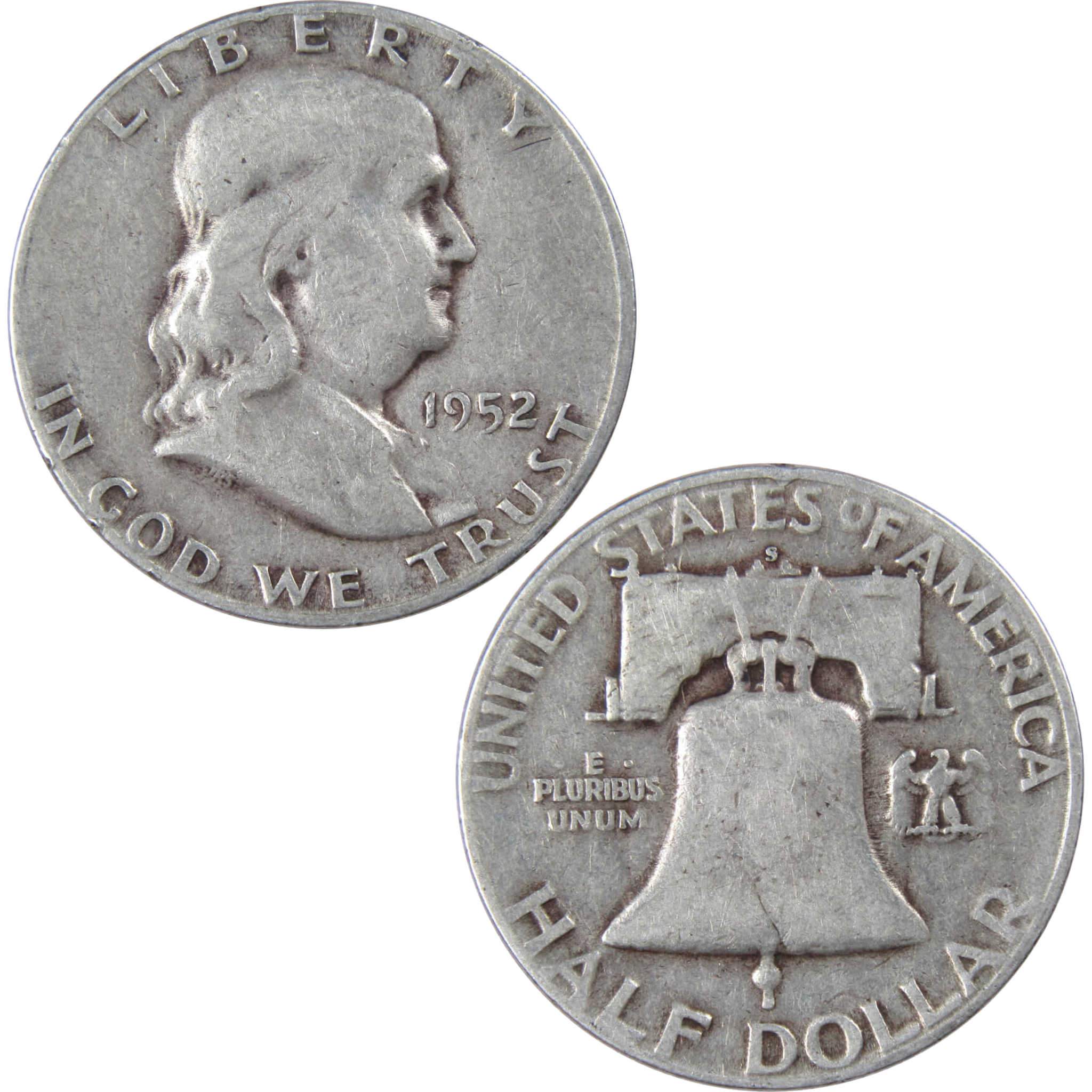 1952 S Franklin Half Dollar VG Very Good 90% Silver 50c US