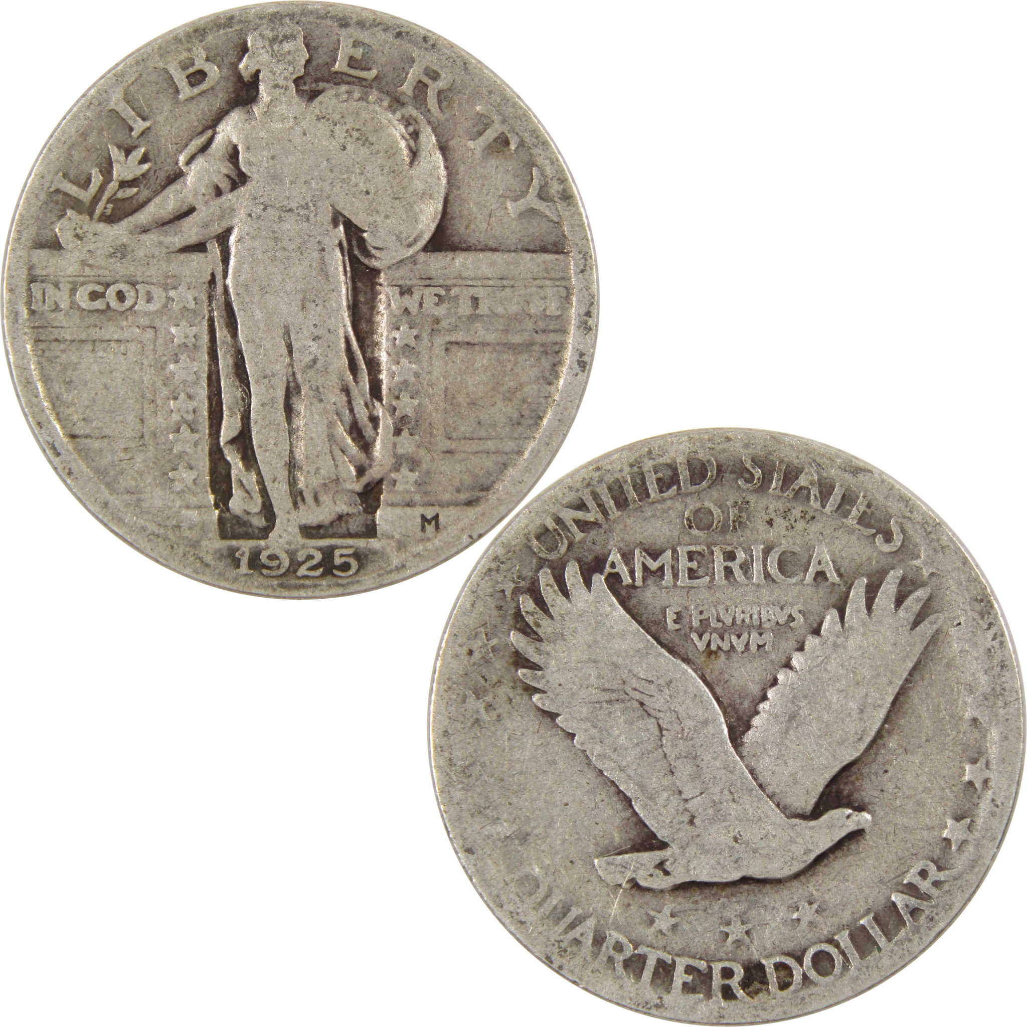 1925 Standing Liberty Quarter AG About Good 90% Silver 25c
