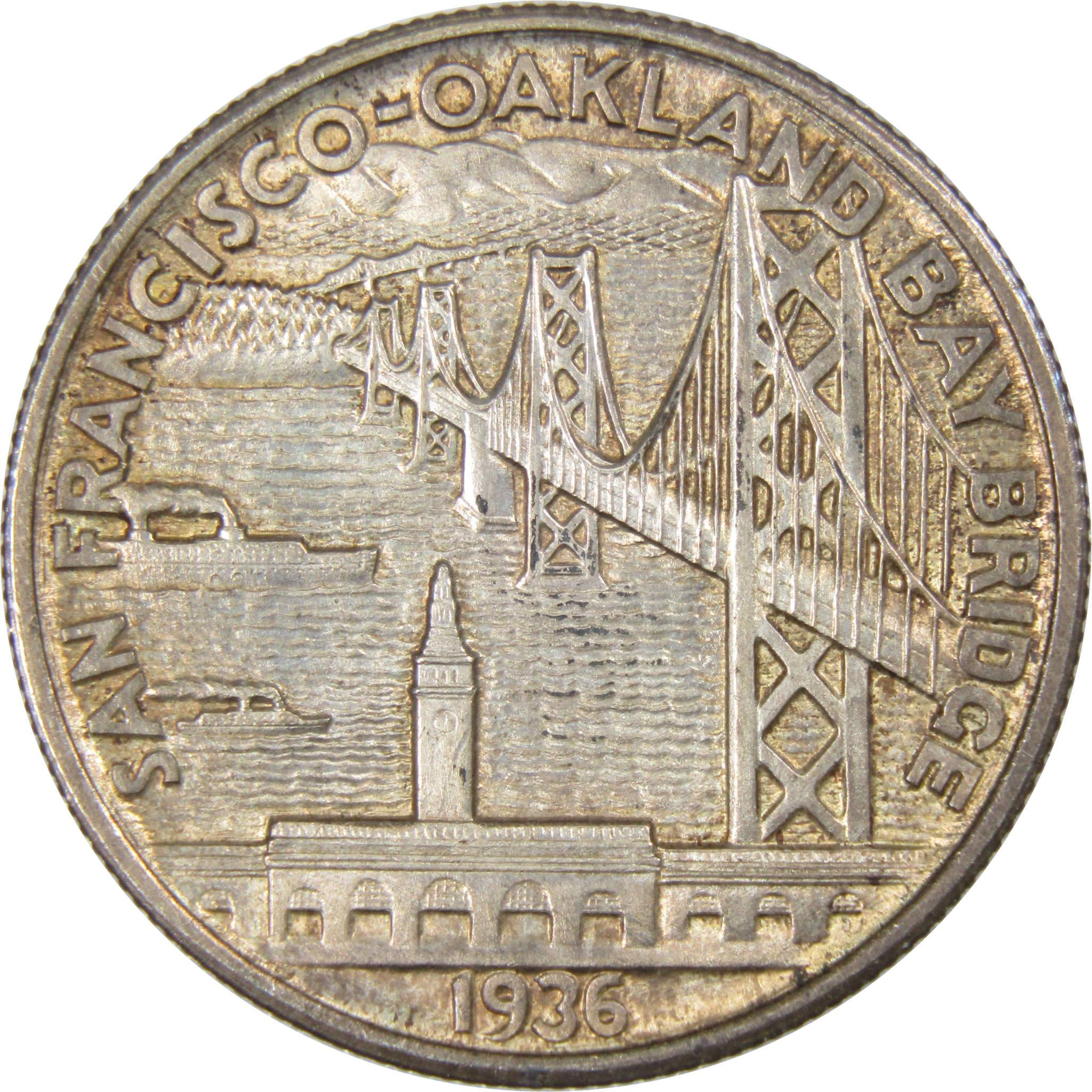 1936 S San Francisco Bay Bridge Commemorative Half Dollar Choice BU 90/% Silver