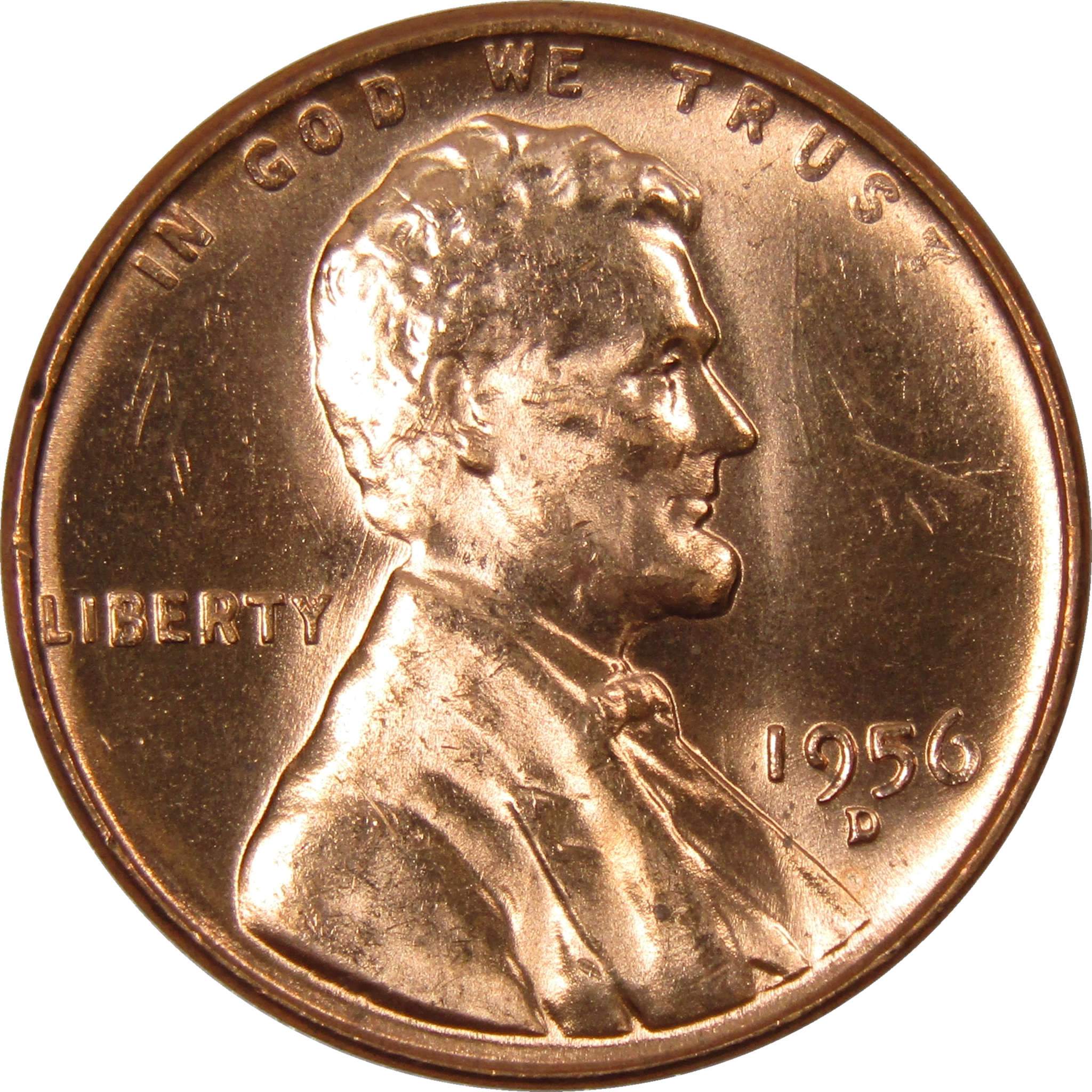 1956 D Lincoln Wheat Cent BU Uncirculated Mint State Bronze Penny 1c Coin eBay