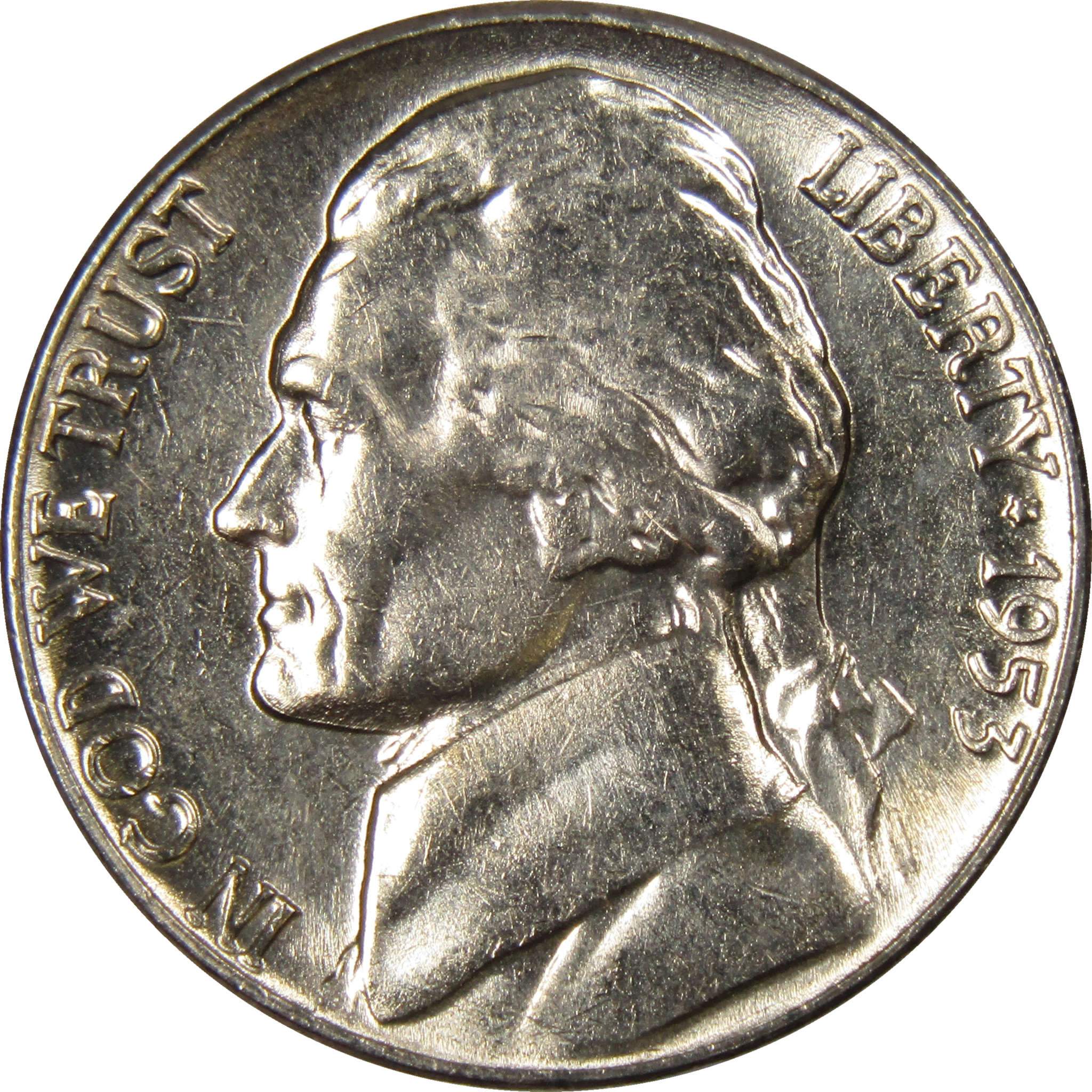 1953 5c Jefferson Nickel US Coin Uncirculated Mint State