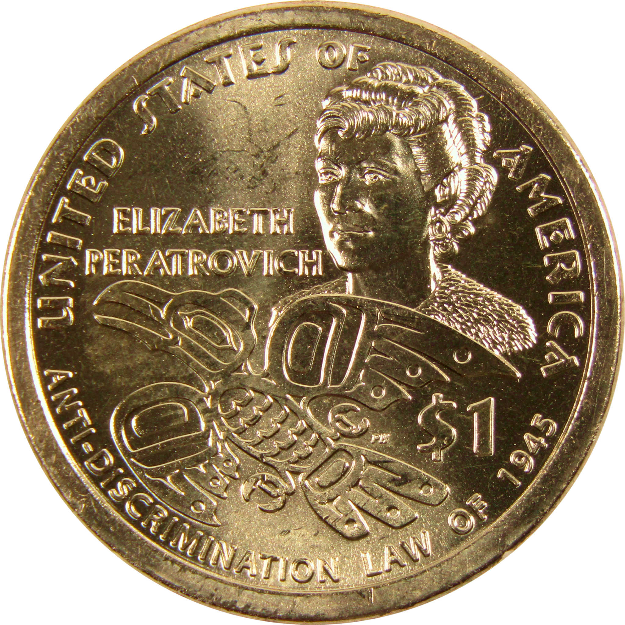 2020 P Elizabeth Peratrovich Native American Dollar BU