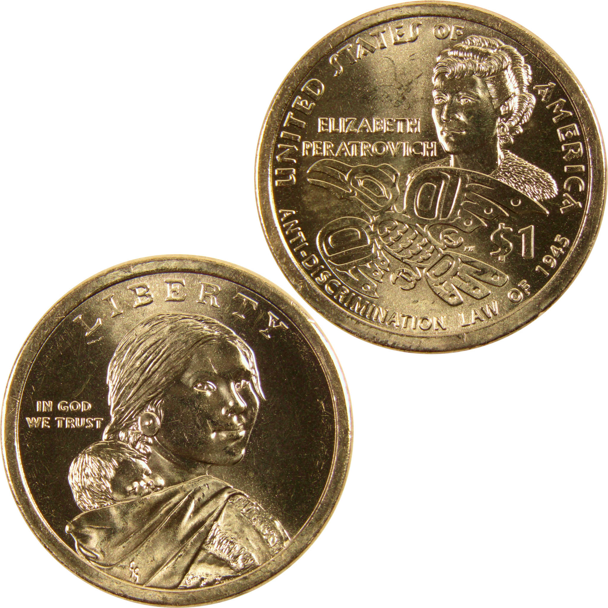 2020 P Elizabeth Peratrovich Native American Dollar BU