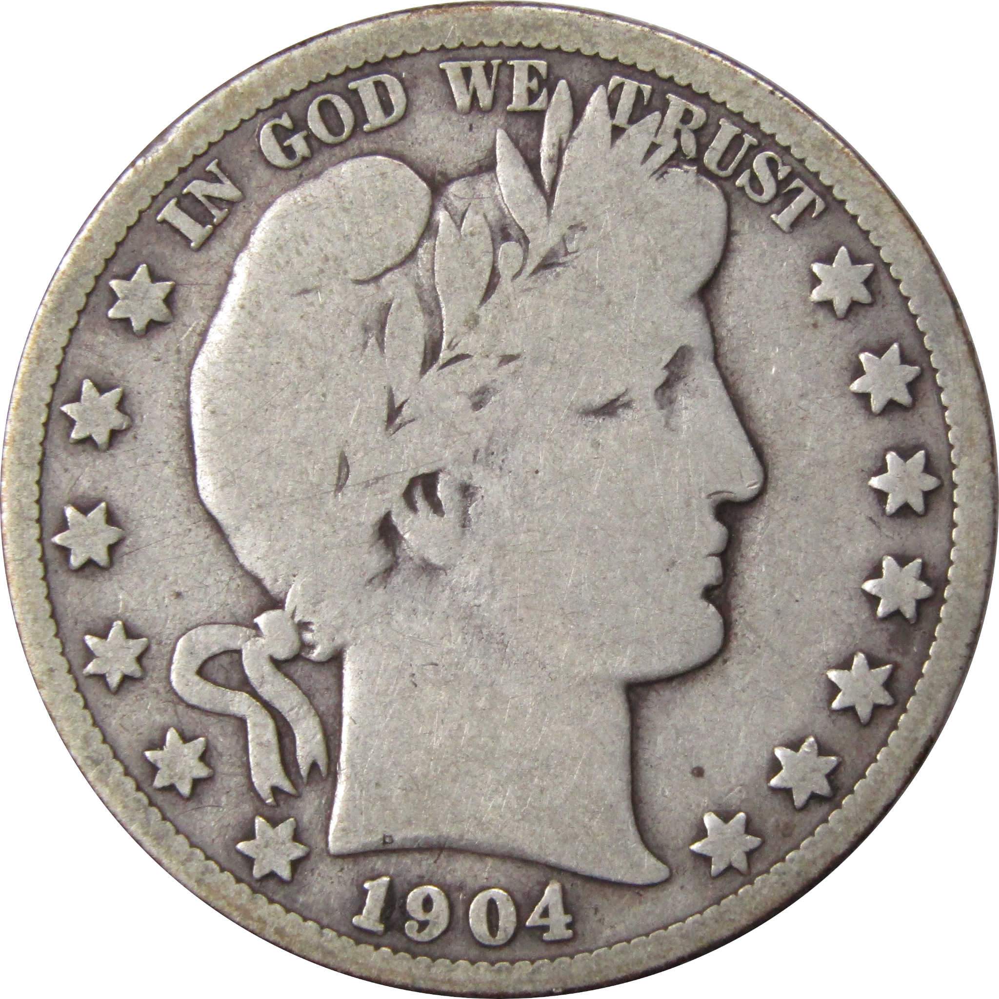 1912 50c Barber Silver Half Dollar US Coin VG Very Good