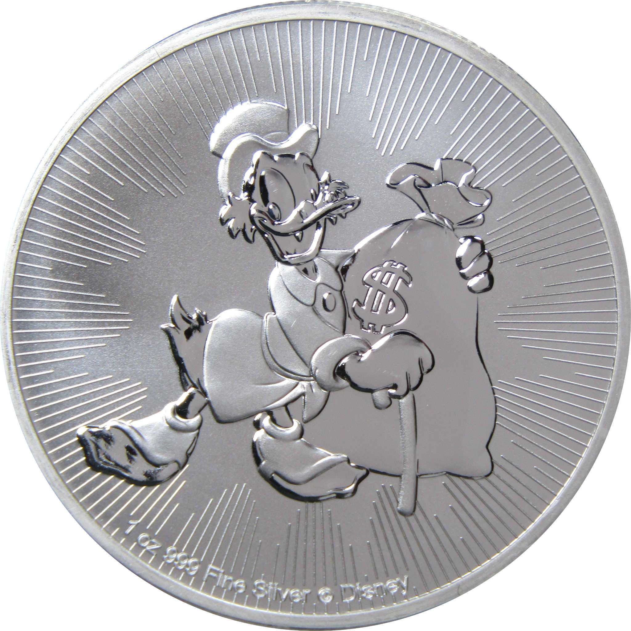 2018 Disney Scrooge McDuck 1oz .999 Silver Bullion Coin New Zealand Mint