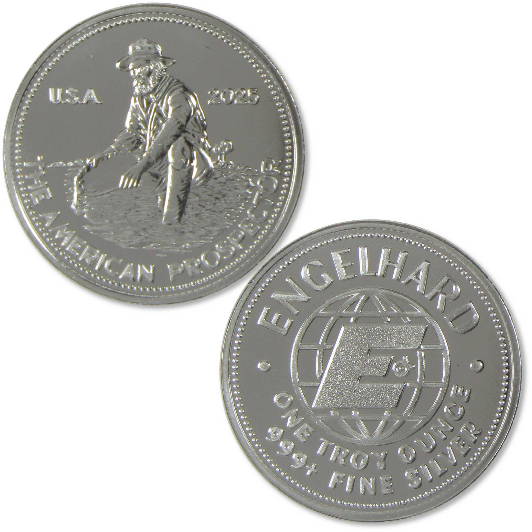 AMERICAN PROSPECTER 1オンスシルバー 2025 Engelhard American Prospector 1 oz .999 Silver Round SKU