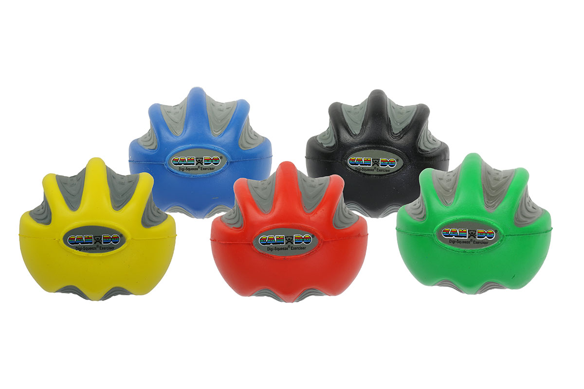 CanDo Digi-Squeeze hand exerciser - Medium - set of 5 pieces (yellow,