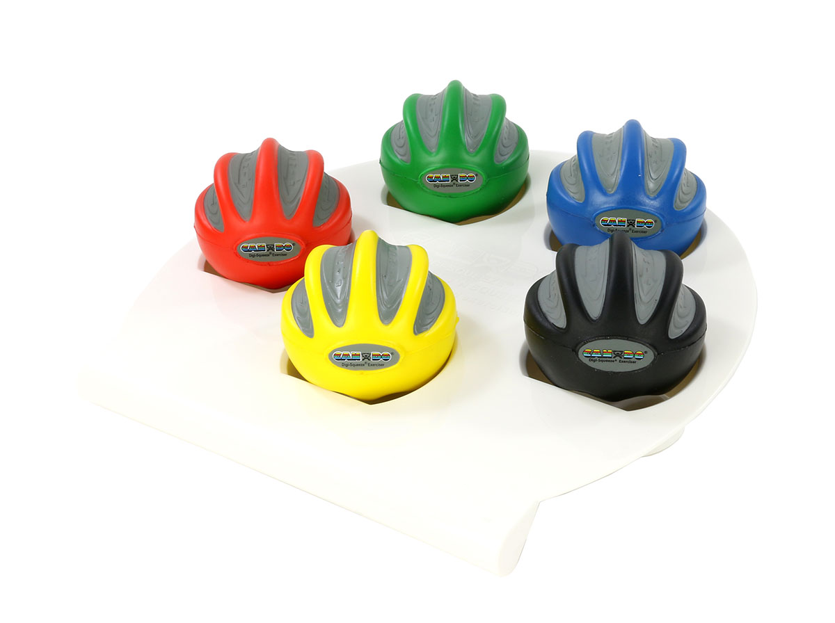 CanDo Digi-Squeeze hand exerciser - Medium - set of 5 pieces (yellow,