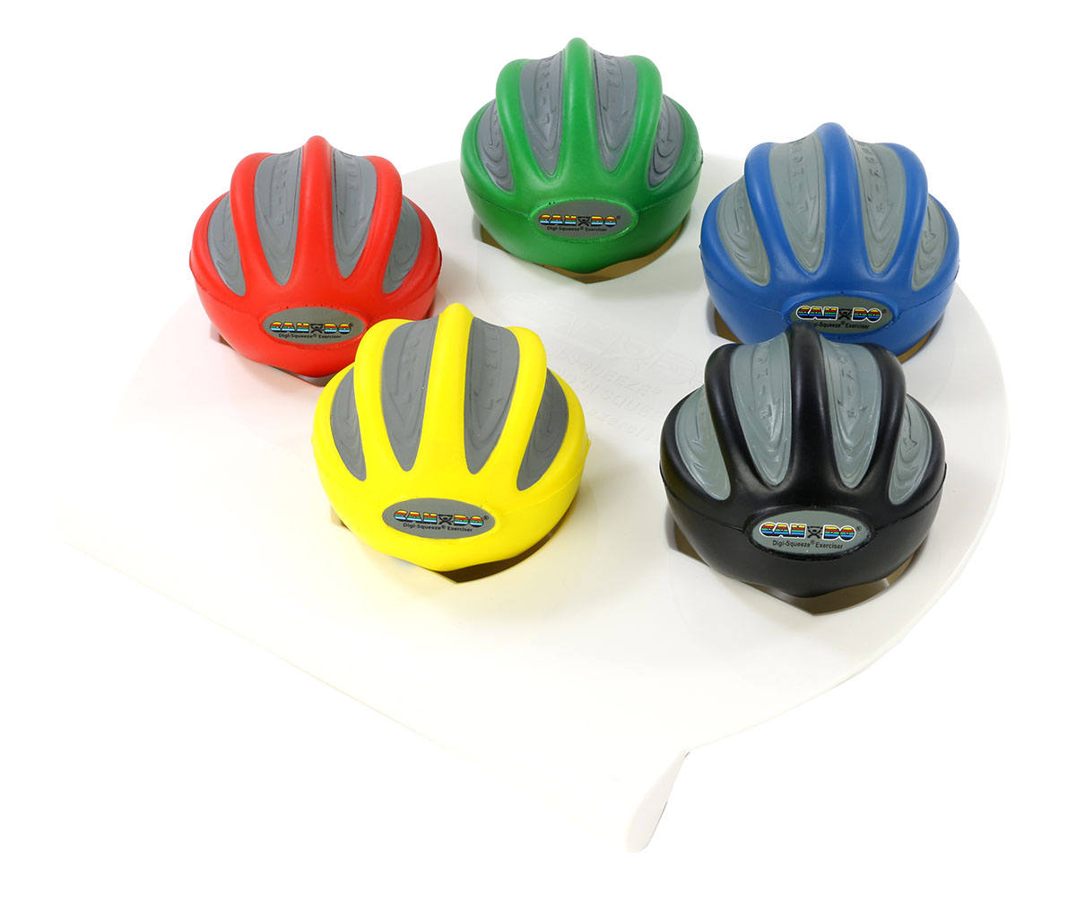 CanDo Digi-Squeeze hand exerciser - Large - set of 5 pcs (yellow, red, green,