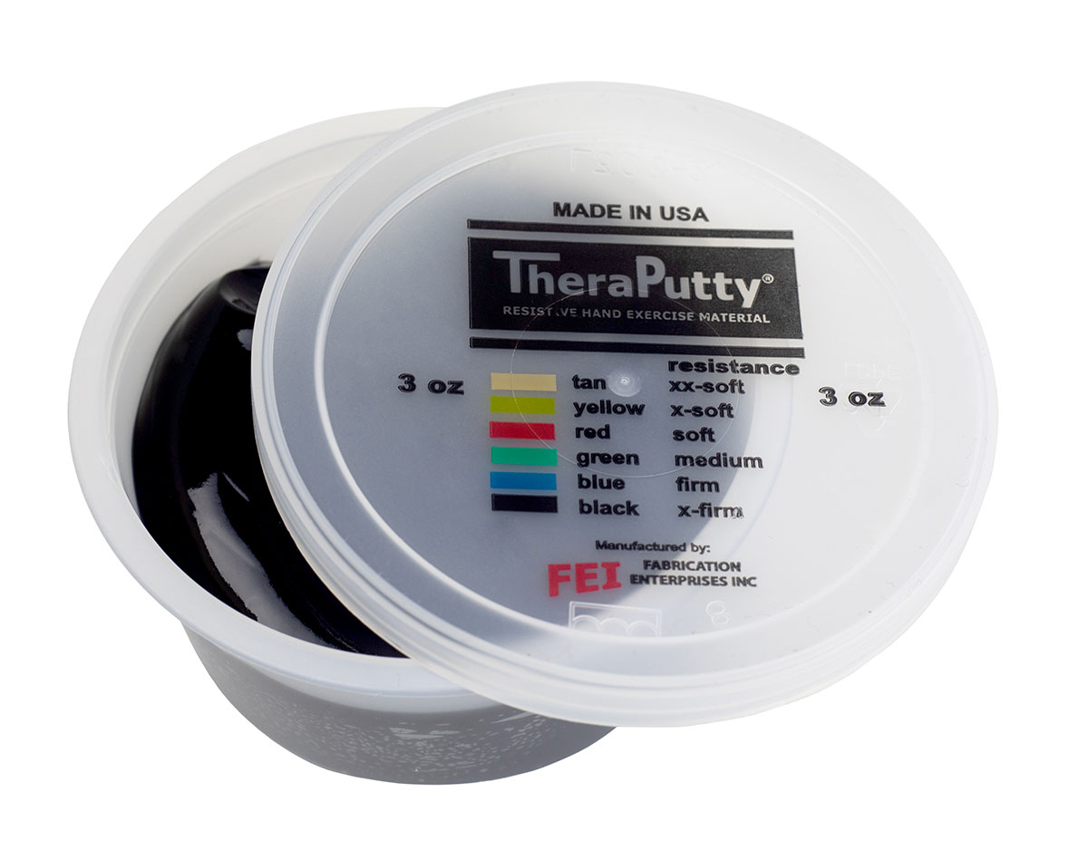 Cando Theraputty Standard Hand Exercise Putty - 3 oz - Black - X-firm