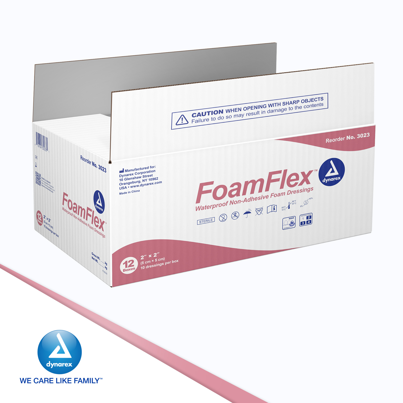 Dynarex FoamFlex Foam Dressings Non-Adhesive Waterproof Sterile 120/Case - Picture 12 of 24