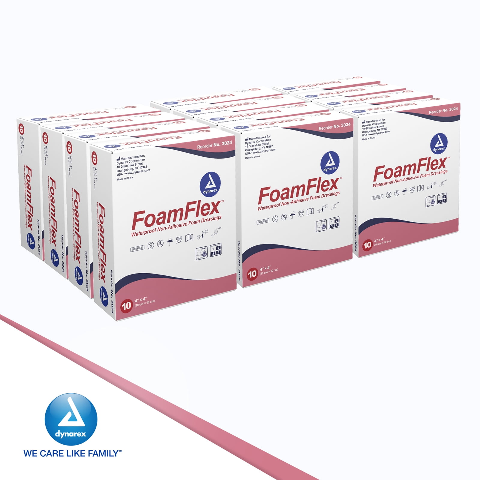Dynarex FoamFlex Foam Dressings Non-Adhesive Waterproof Sterile 120/Case - Picture 17 of 24