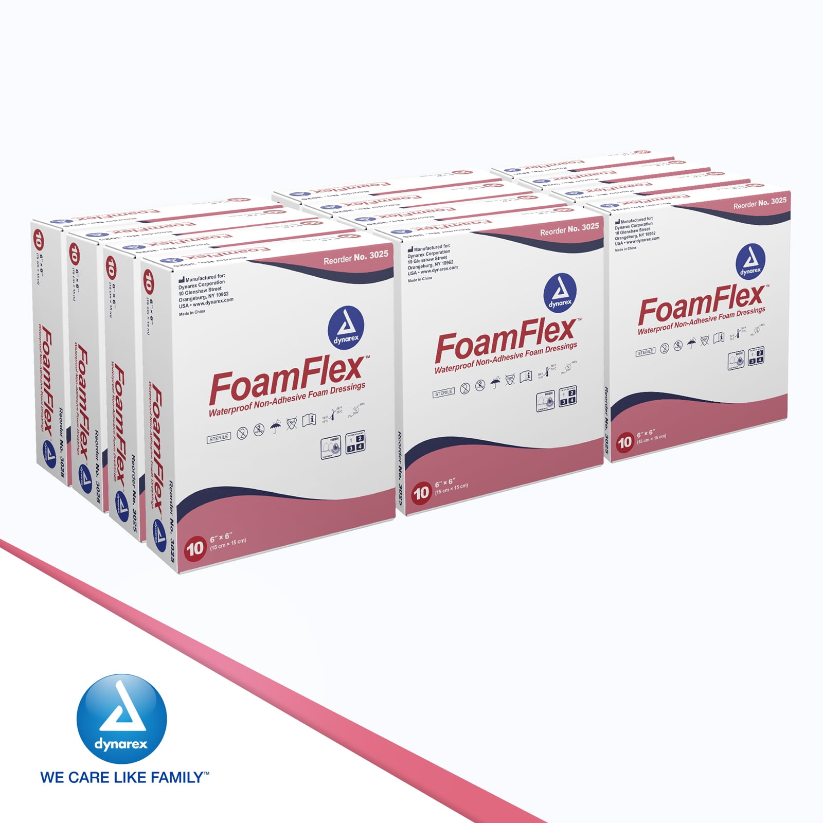 Dynarex FoamFlex Foam Dressings Non-Adhesive Waterproof Sterile 120/Case - Picture 23 of 24