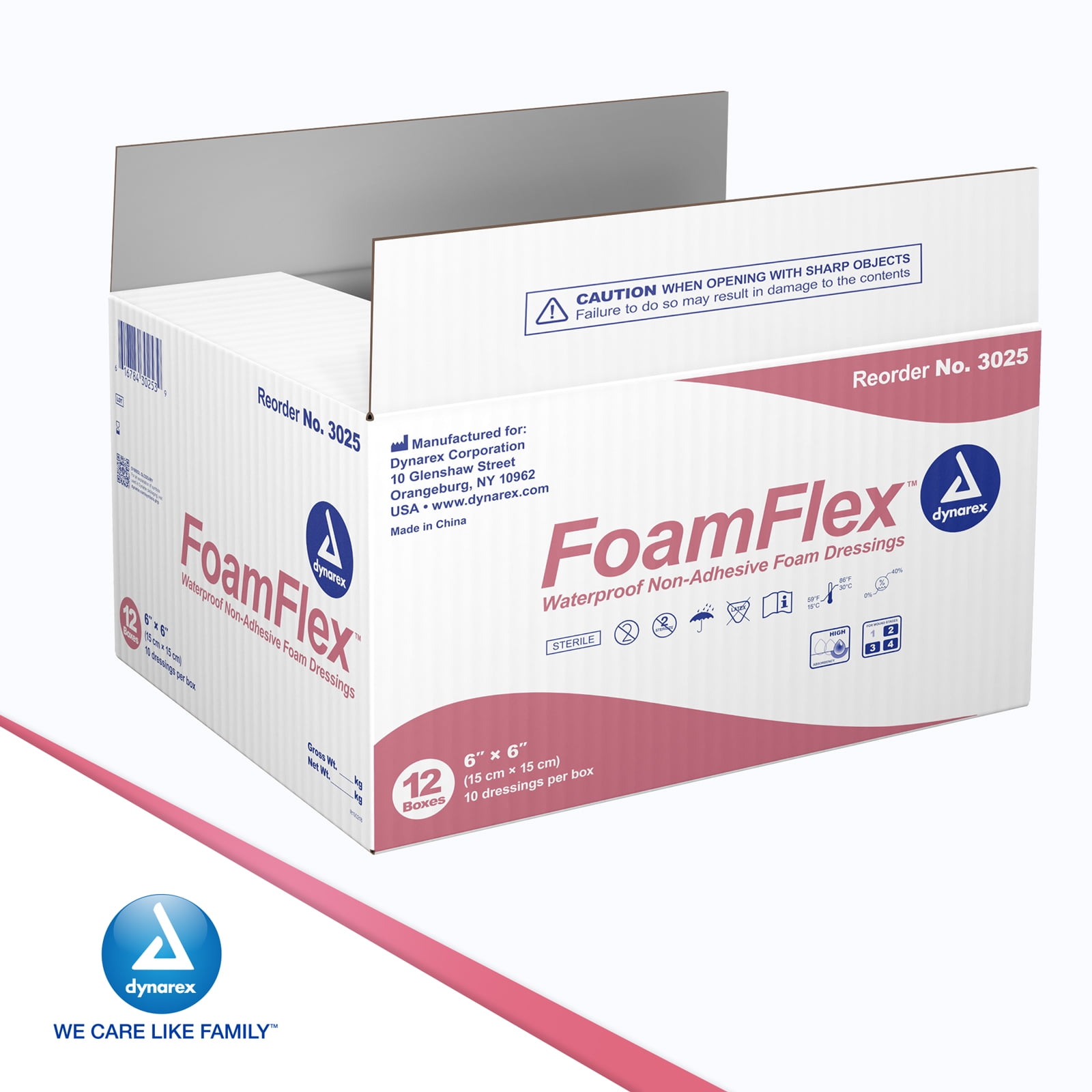 Dynarex FoamFlex Foam Dressings Non-Adhesive Waterproof Sterile 120/Case - Picture 24 of 24