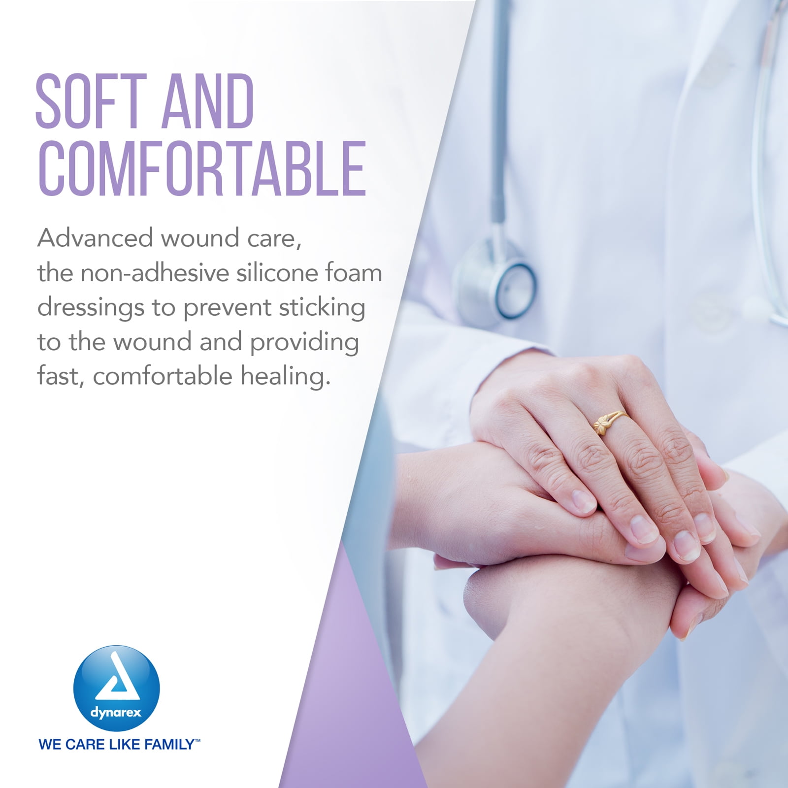 Dynarex SiliGentle Foam Dressings Non-Adhesive Silicone Waterproof Sterile 120Ct - Picture 12 of 21