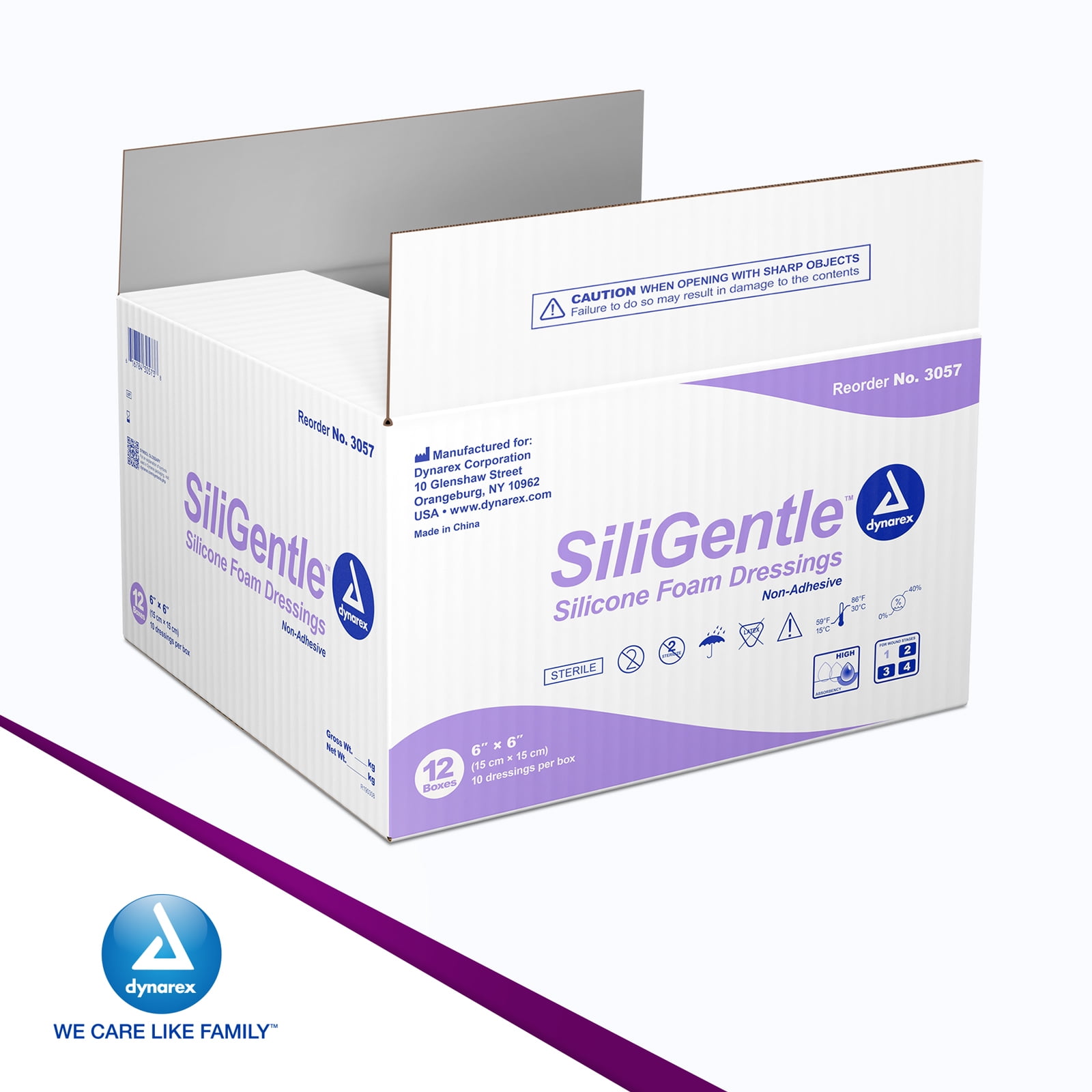 Dynarex SiliGentle Foam Dressings Non-Adhesive Silicone Waterproof Sterile 120Ct - Picture 21 of 21