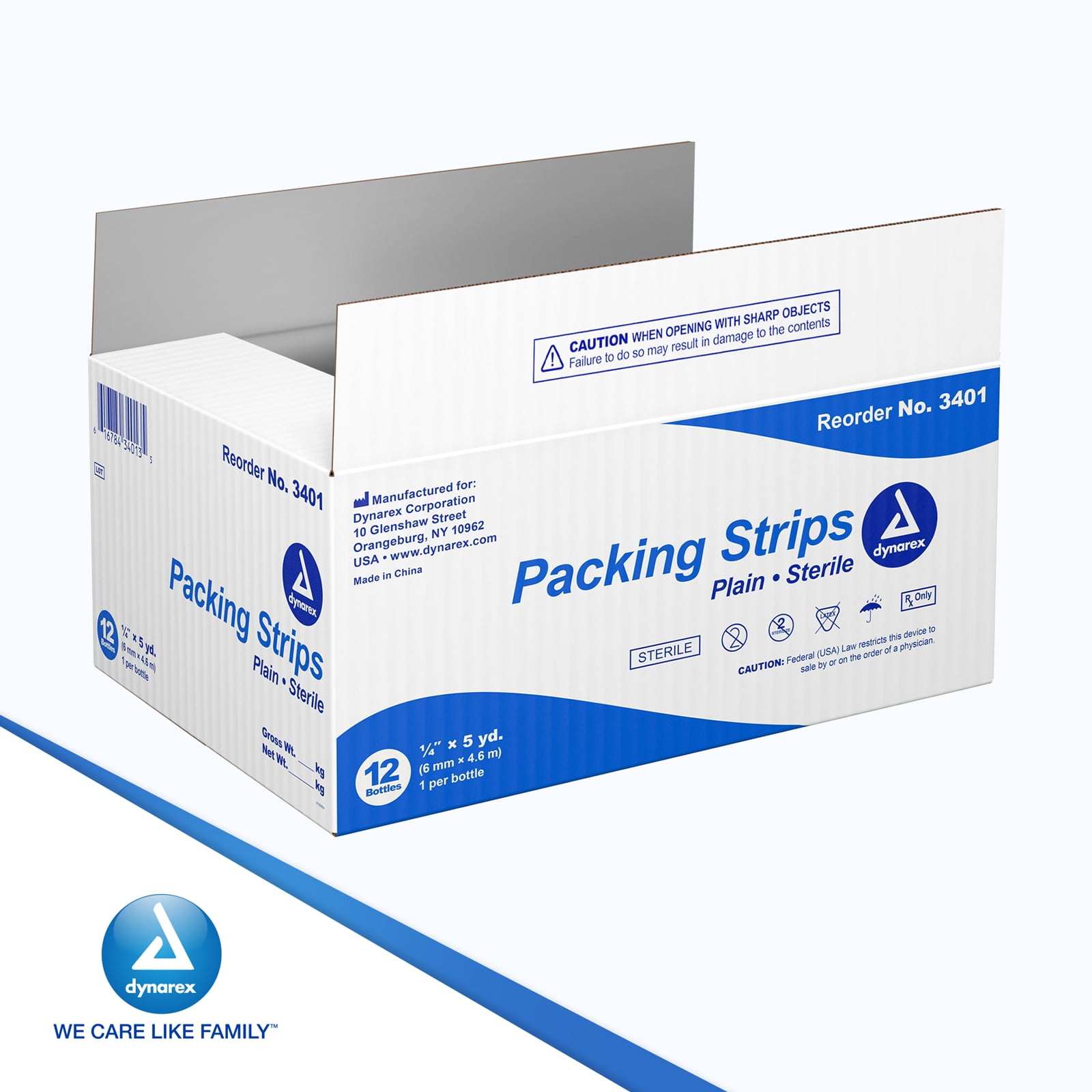 Tiras de embalaje lisas Dynarex estériles 100 % algodón absorbentes para el cuidado de heridas 12/estuche - Imagen 14 de 28
