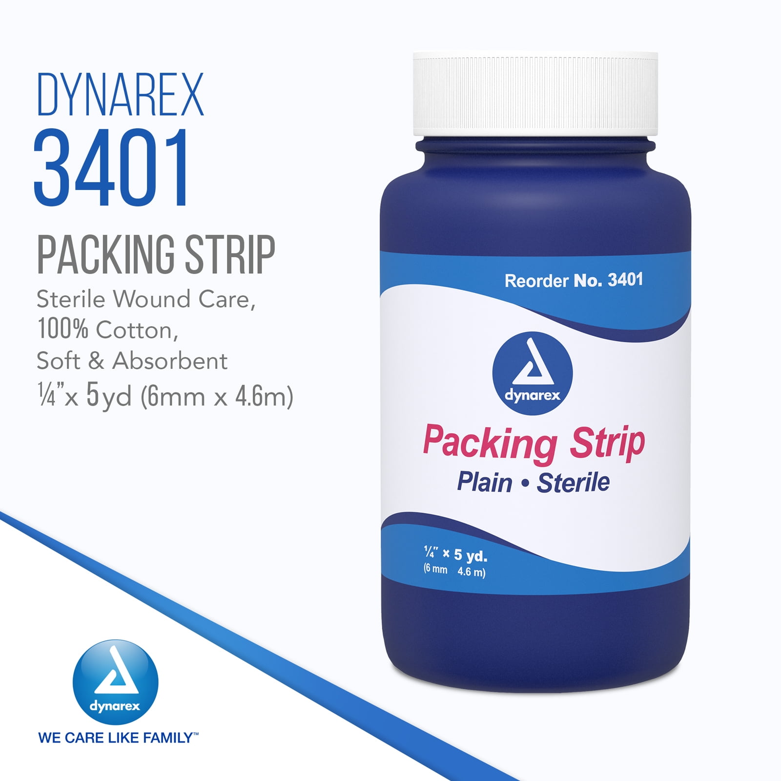 Tiras de embalaje lisas Dynarex estériles 100 % algodón absorbentes para el cuidado de heridas 12/estuche - Imagen 9 de 28