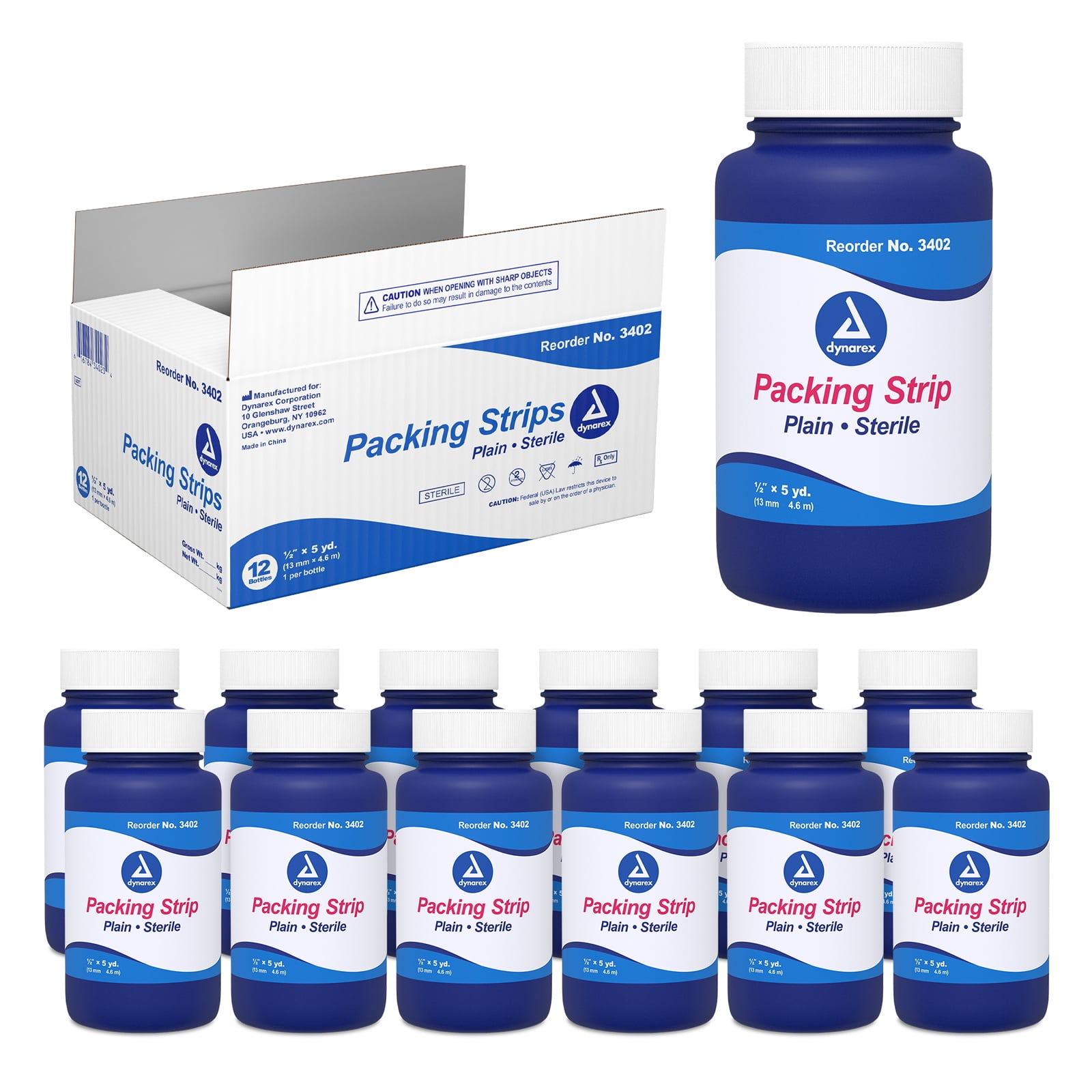 Tiras de embalaje lisas Dynarex estériles 100 % algodón absorbentes para el cuidado de heridas 12/estuche - Imagen 15 de 28