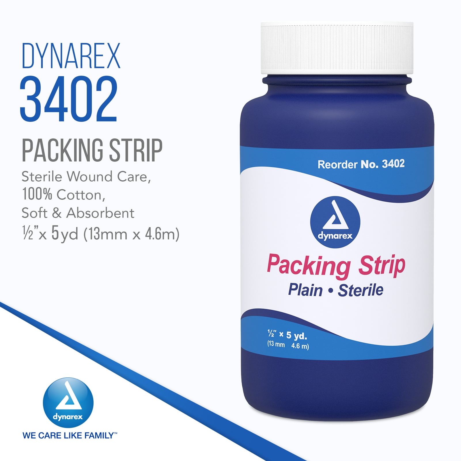 Tiras de embalaje lisas Dynarex estériles 100 % algodón absorbentes para el cuidado de heridas 12/estuche - Imagen 16 de 28