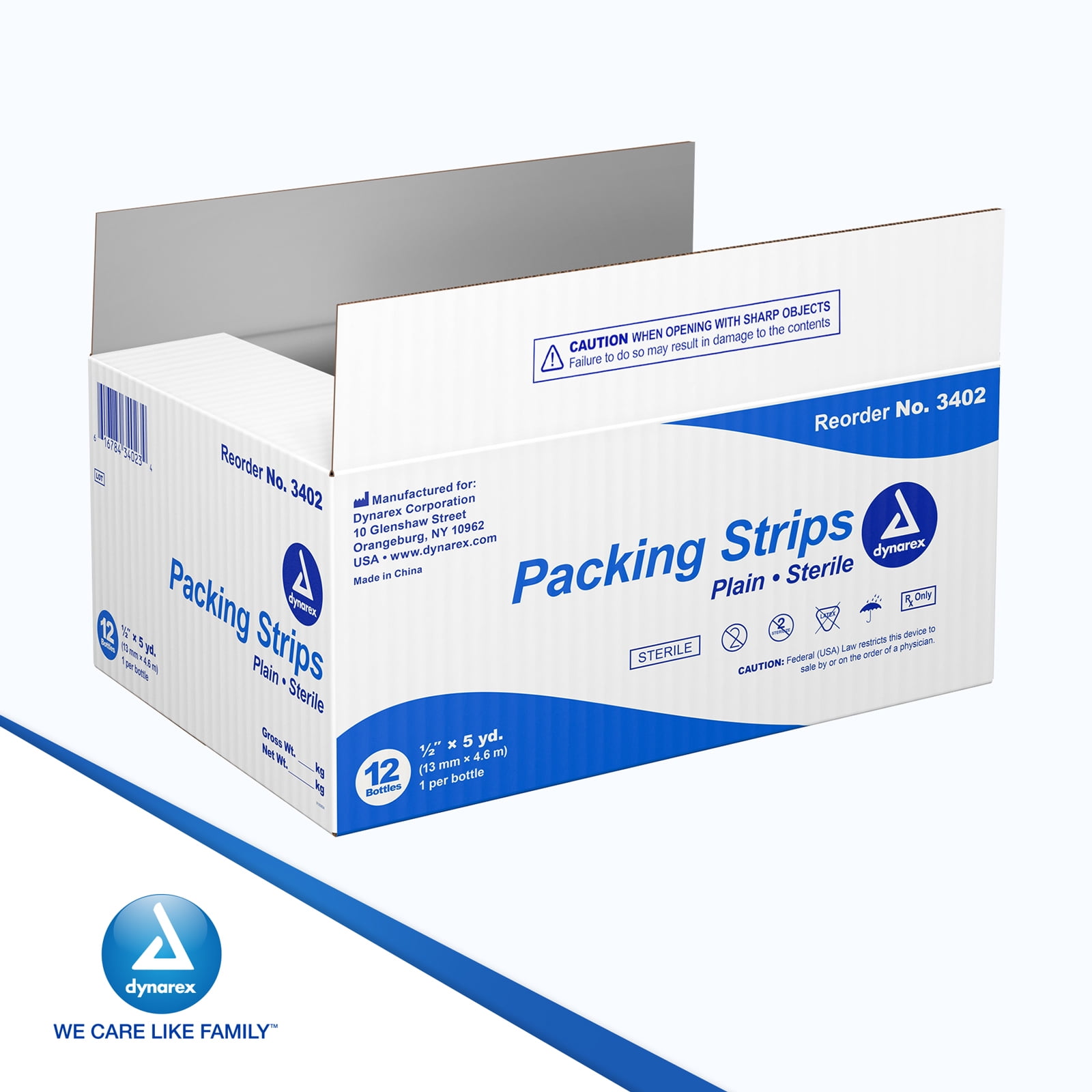 Tiras de embalaje lisas Dynarex estériles 100 % algodón absorbentes para el cuidado de heridas 12/estuche - Imagen 21 de 28