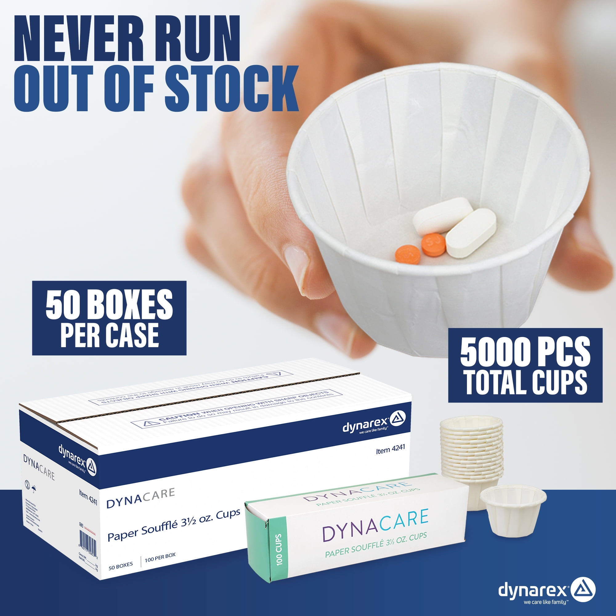 Dynarex Disposable Paper Souffle Cups 3.5–0.5 oz Food-Safe Paper Cups 5000/case - Picture 14 of 35