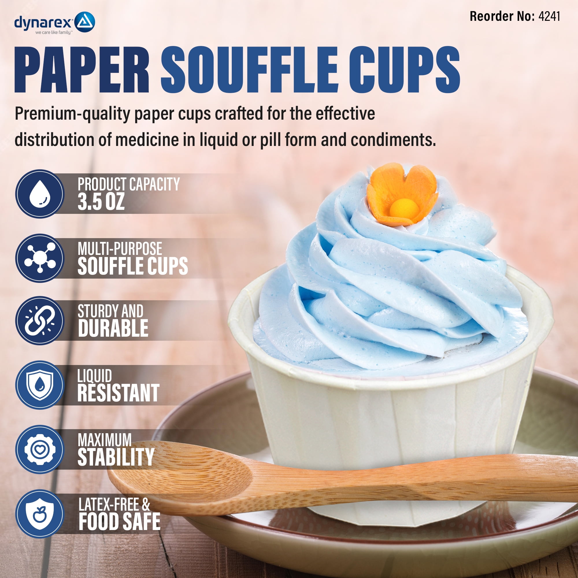 Dynarex Disposable Paper Souffle Cups 3.5–0.5 oz Food-Safe Paper Cups 5000/case - Picture 9 of 35