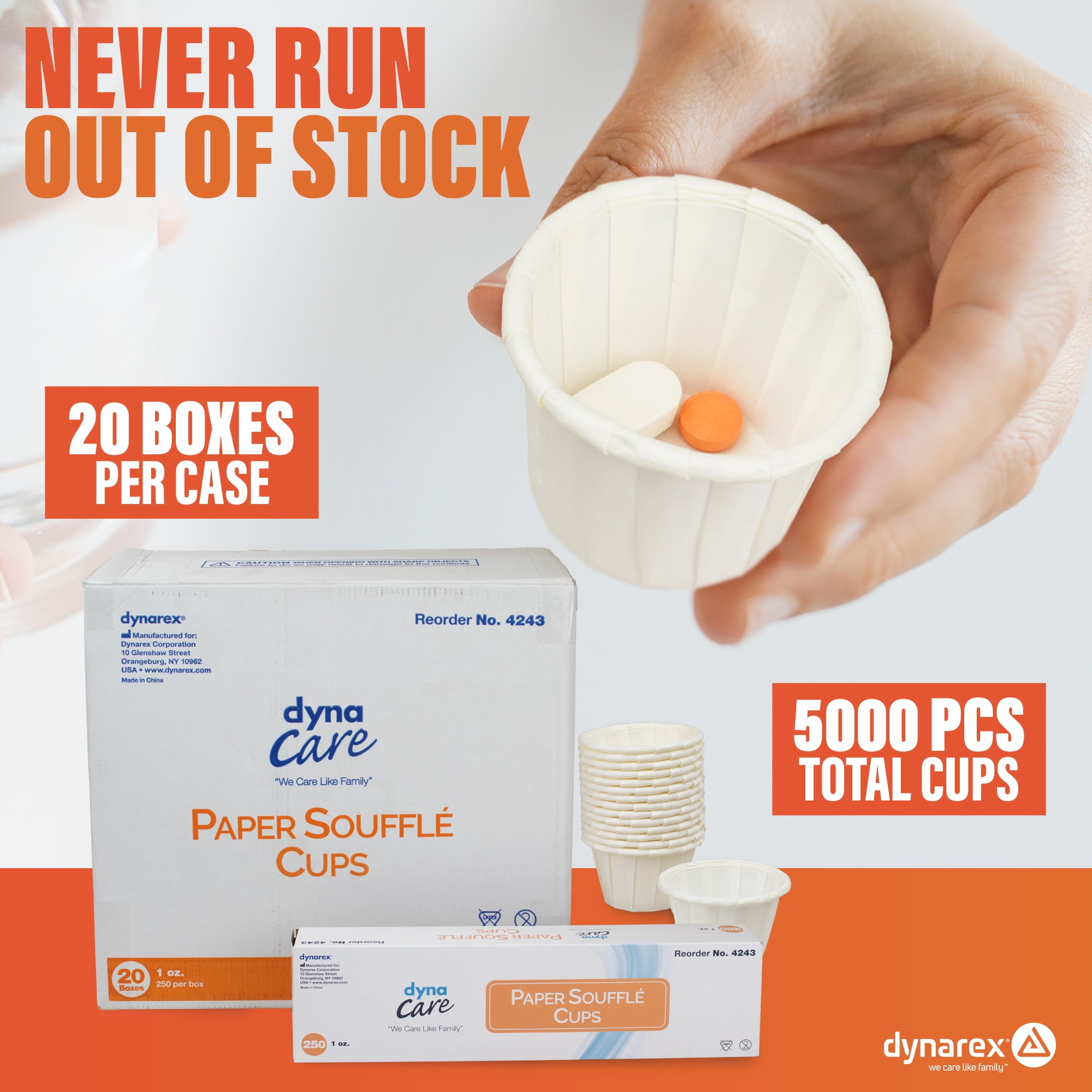 Dynarex Disposable Paper Souffle Cups 3.5–0.5 oz Food-Safe Paper Cups 5000/case - Picture 28 of 35